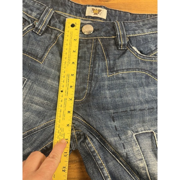 Antik Cotton Denim Men's Baggy Jeans SZ 31 Embroidered Lace Pockets Pants - Picture 8 of 10